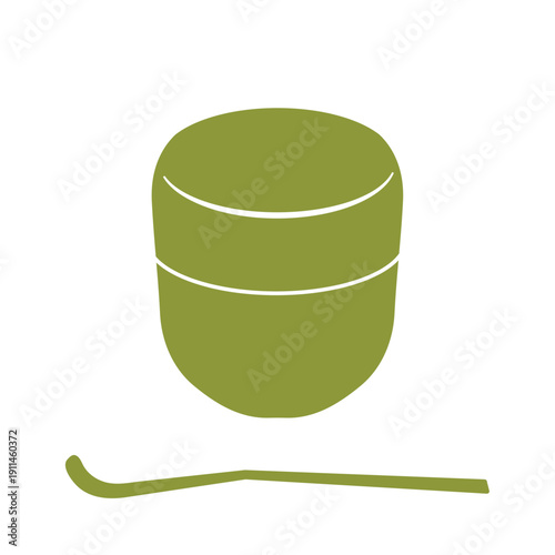 茶道具　シンプルなお茶入れ　棗と茶匙