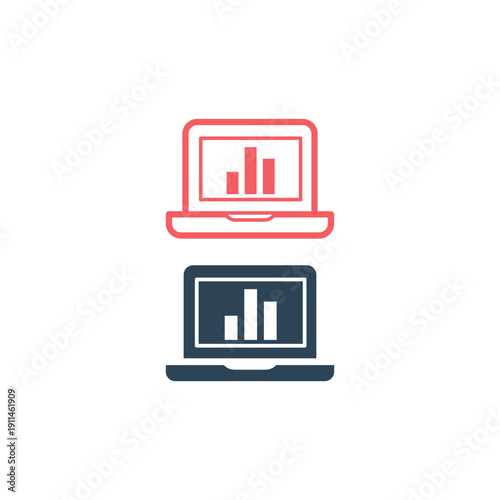 Laptop icons set, computer logo vector illustration.