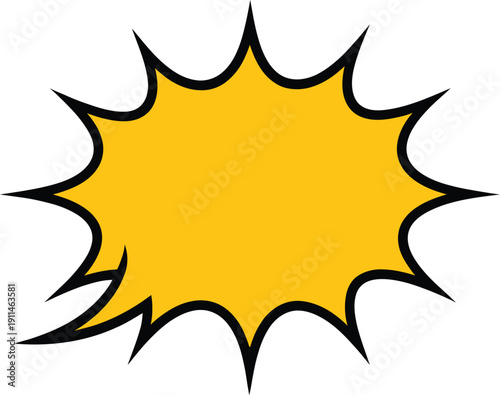 Yellow cartoon speech bubble for comics
