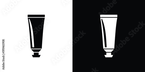 Black and white tube on contrasting backgrounds