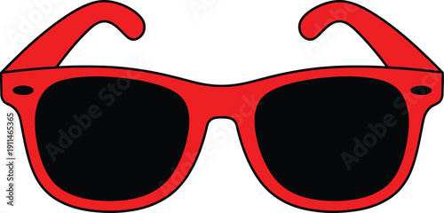 Red sunglasses with black lenses