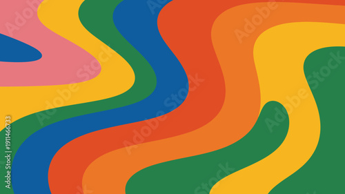 A vibrant and colorful abstract background features flowing curved lines in shades of pink yellow blue orange and green high quality professional detailed modern elegant stylish