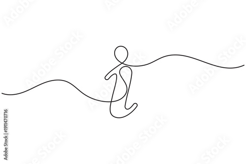 Information icon continuous one line art minimalist outline symbol design