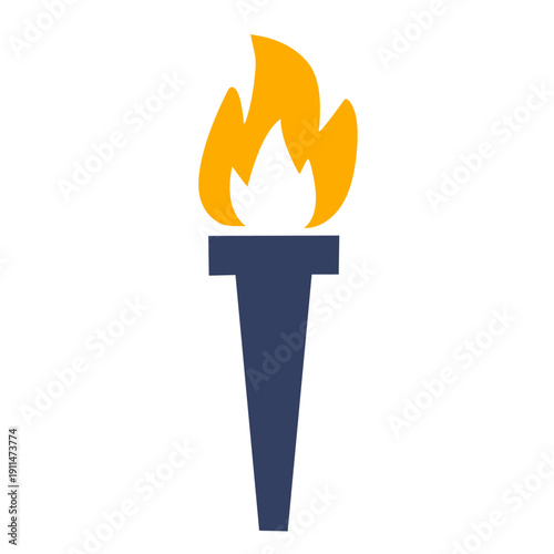 Torch Flame Icon in Flat Style for Sport Event