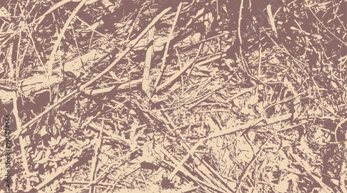 Wallpaper Mural 13-18. Fallen leaves and dry tree branch texture vector images on the floor - illustration. Torontodigital.ca