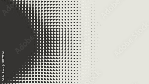 A grayscale abstract background features a halftone pattern transitioning from solid black on the left to white on the right high quality professional detailed modern elegant
