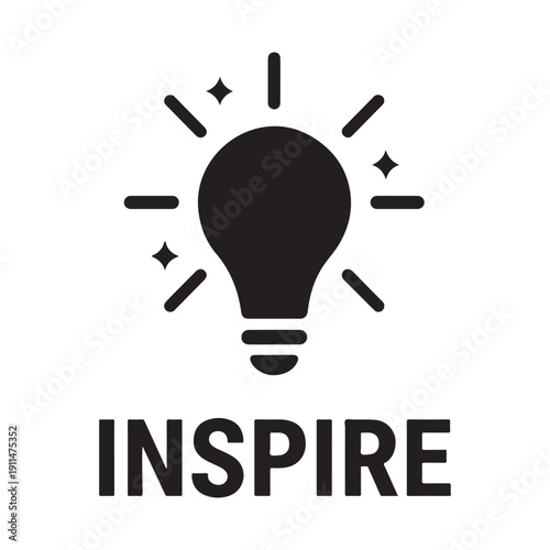 Inspire Icon – Light Bulb with Sparkles