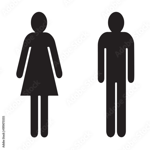 Women and men couple pair simple sign icon isolated vector
