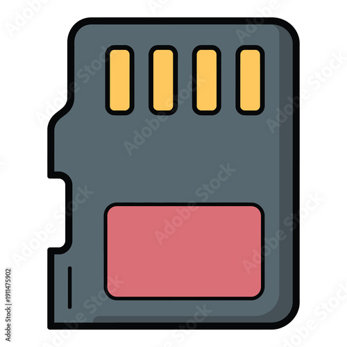 SD card memory storage device icon graphic symbol illustration icon