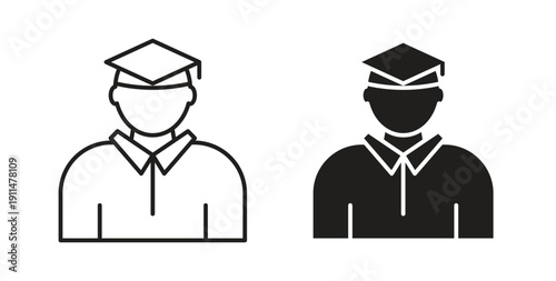 Student icon in line design. editable stroke icons pack