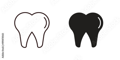 Tooth icon in line design. editable stroke icons pack