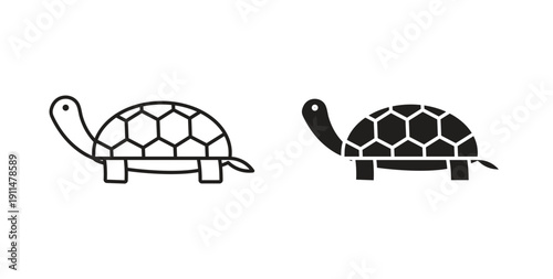 Tortoise icon in line design. editable stroke icons pack