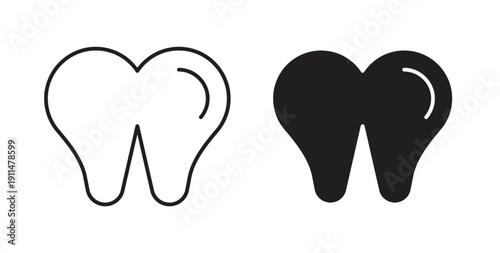 Tooth icon in line design. editable stroke icons pack