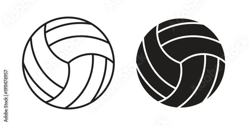 Volley ball icon in line design. editable stroke icons pack