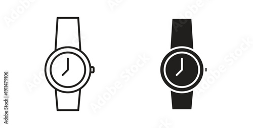 Watch icon in line design. editable stroke icons pack