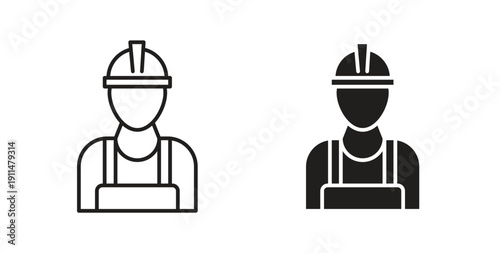 Worker icon in line design. editable stroke icons pack