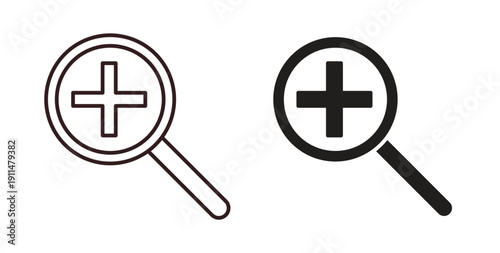 Zoom in icon in line design. editable stroke icons pack