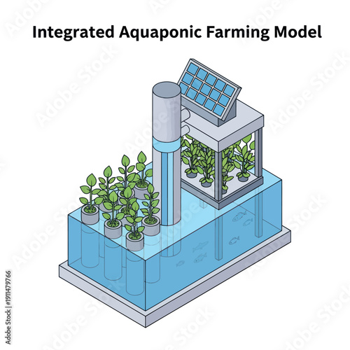 Aquaponic Farming System with Solar Panel.