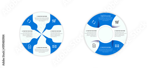 set design vector infographic for business with blue theme color