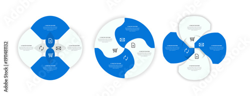 set design vector infographic for business with blue theme color
