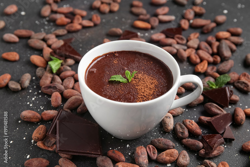 Cup of hot chocolate with m...