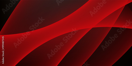 Dynamic Red Abstract Waves on Dark Background