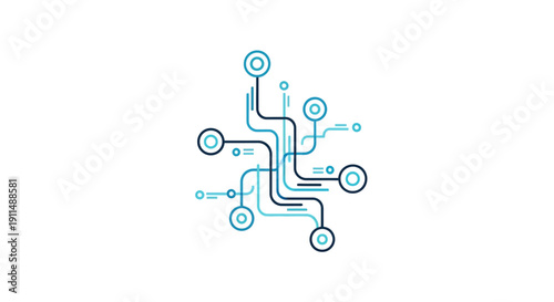 Abstract Digital Network Connection Nodes and Lines Representing Data Technology Communication and System Connectivity Concept
