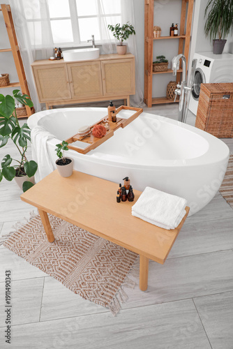 Interior of light bathroom ...