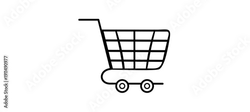 Grocery Trolley Shopping cart icon. Trolley and grocery basket. Shopping cart. vector illustration.