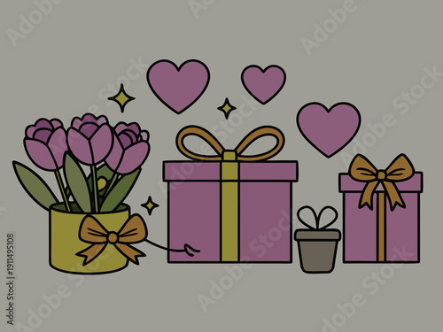 Gift and Valentine’s Icon Set