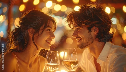 Couple enjoying romantic dinner