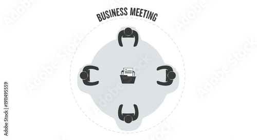 Business meeting with four people sitting around a table