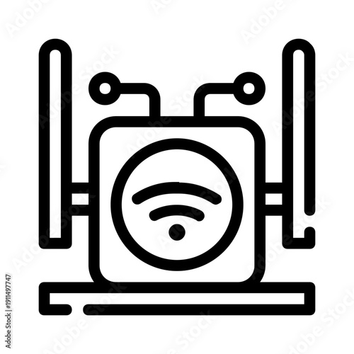 Wireless router icon suitable for technologyrelated designs and graphic projects needing network equipment illustrations.
