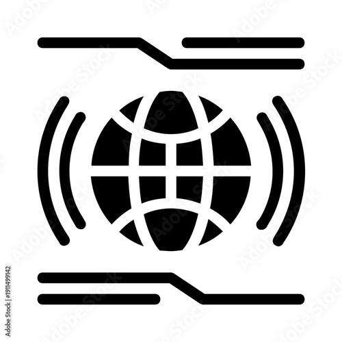 Globe with wifi signals suitable for technology concepts, global connectivity, internet networks, telecommunications, digital world visuals.
