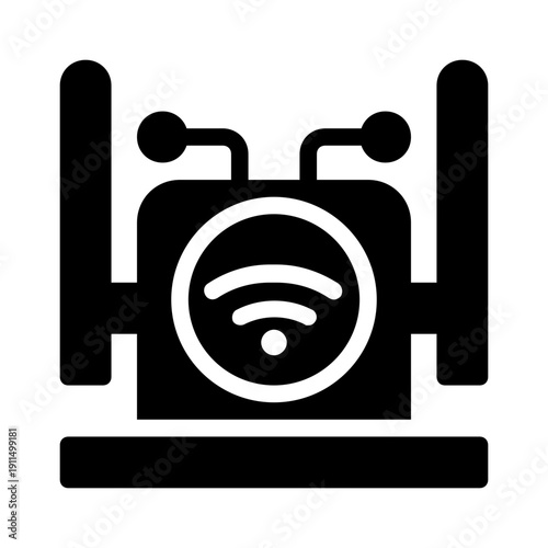 Wireless router icon suitable for technologyrelated designs and graphic projects needing network equipment illustrations.
