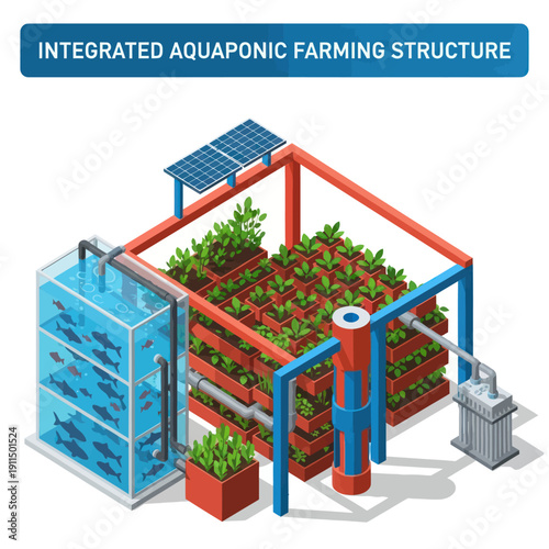 Aquaponic Farming System with Solar Panel.
