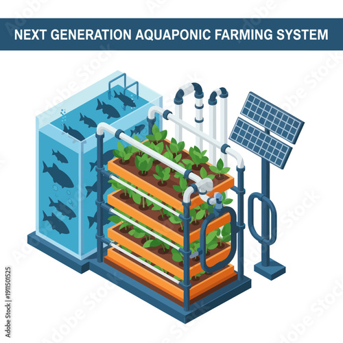 Aquaponic Farming System with Solar Panel.