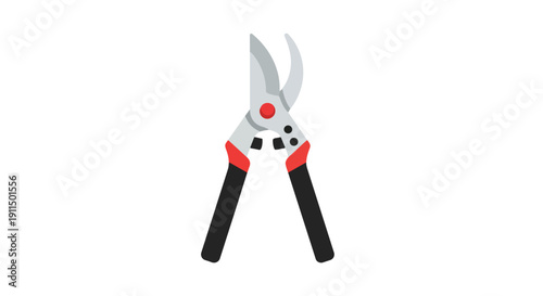 Modern graphic depiction of sharp pruning shears a fundamental tool for meticulous garden care and horticulture maintenance ideal for any gardening