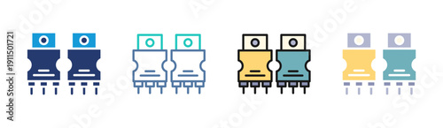 Electric Socket icon set multiple style collection