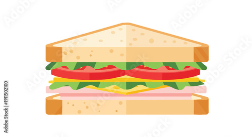 Vibrant layered deli sandwich with fresh produce and savory fillings, an ideal meal