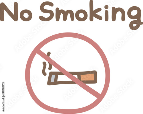 喫茶店やカフェのような手書きのファンシーな禁煙マーク
