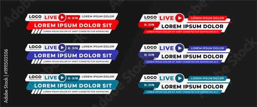 Stylish geometric lower third banner template design