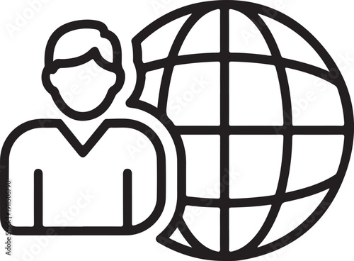 A simple black and white line art illustration of a sad and worried emoji face with eyebrows. isolated on white background, illustration