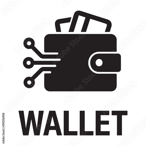 Electronic wallet line icon. cash, electronic money, currency, business, investments, online banking, cryptocurrency. Vector icon in line, black and colorful style on white background