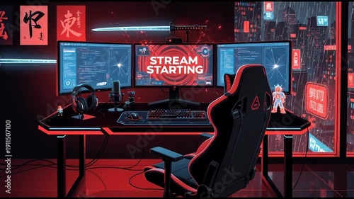 stream starting soon screen, overlay loop, animated virtual backgrounds, cozy lo-fi streamer streaming starting soon, vtuber asset twitch zoom OBS, anime chill hip hop.
