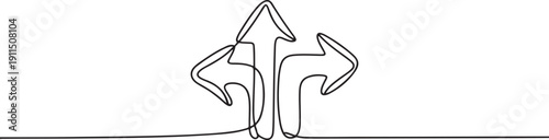 Continuous one line drawing of arrow set symbol continuous single line art arrow design.one line icon illustration with white background
