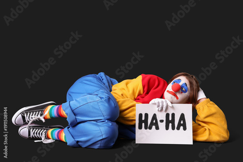 Young woman dressed as sad ...