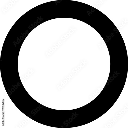 Circle Outline Vector Icon - Simple Geometric Ring and Hoop Symbol