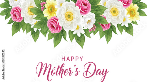 Happy mother's day floral greeting card