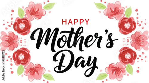 Happy mother's day floral greeting card